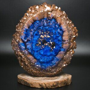 Blue Chocolate Crystal Edge Vanity Tray | Candle Tray | Jewelry Tray | Ring Tray